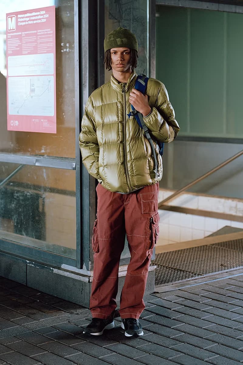 thisisneverthat FW24 Leans Into Cozy Airport Style lookbook fall/winter 2024 puffer jackets, vests with linings, and knits