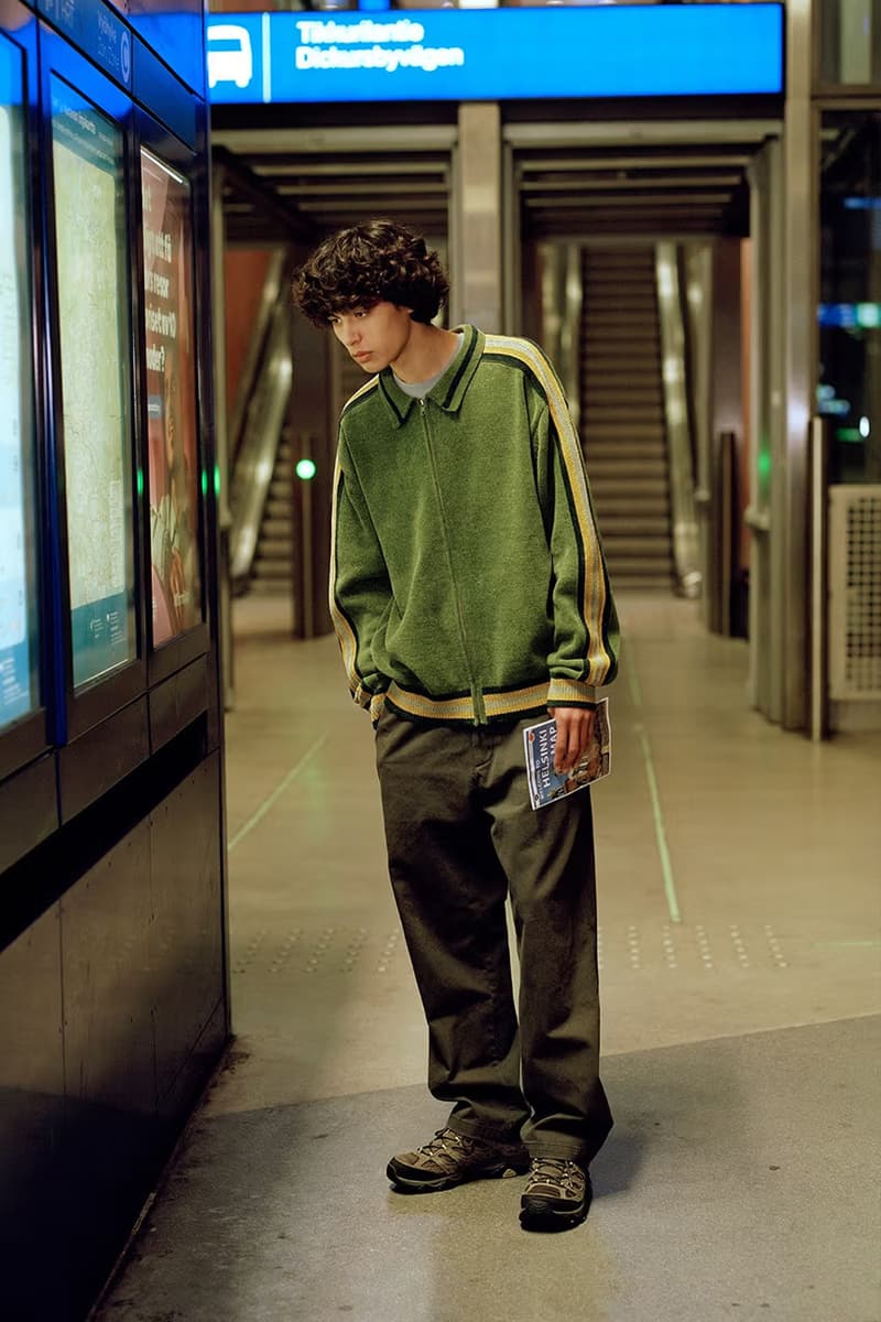 thisisneverthat FW24 Leans Into Cozy Airport Style lookbook fall/winter 2024 puffer jackets, vests with linings, and knits