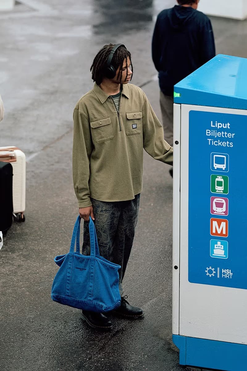thisisneverthat FW24 Leans Into Cozy Airport Style lookbook fall/winter 2024 puffer jackets, vests with linings, and knits