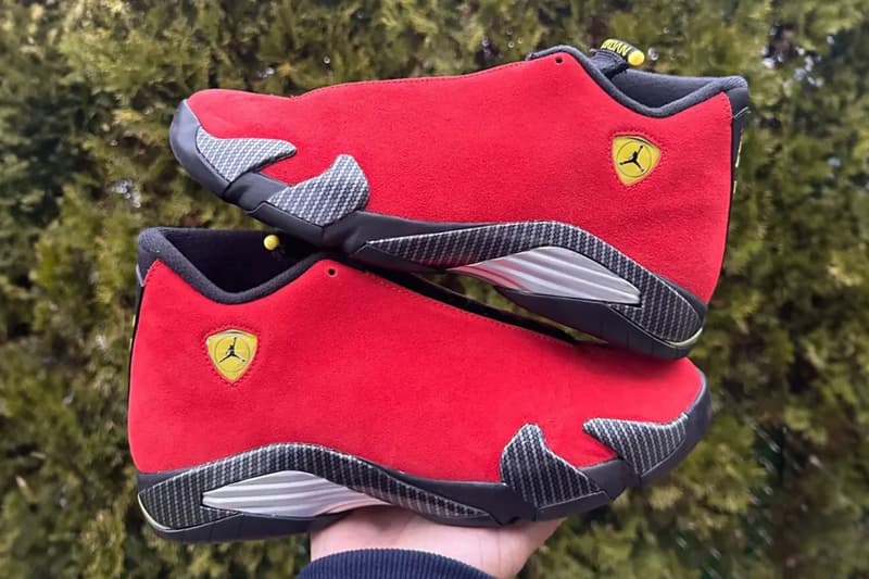 Air Jordan 14 "Ferrari" To Return Next Year IF5015-600 swoosh suede carbon fiber red yellow speed racecar italian craftsmanship retro basketball shoe sneaker jumpman jordan brand