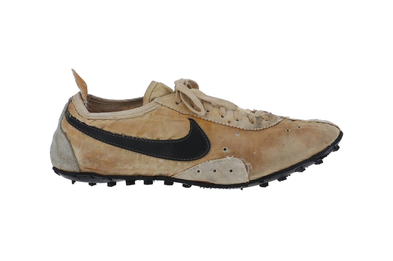 Athlete-Worn Nike Moon Shoes From 1972 Olympic Trials Are Selling at Auction munich paul talkington swoosh track waffle racer proto only 12 pairs were ver made swoosh bill bowerman
