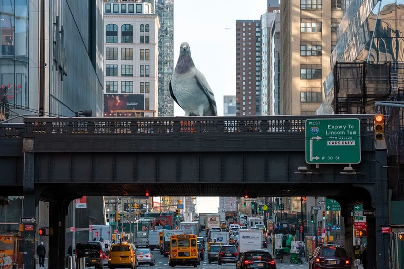 Iván Argote Dinosaur Pigeon Sculpture High Line NYC