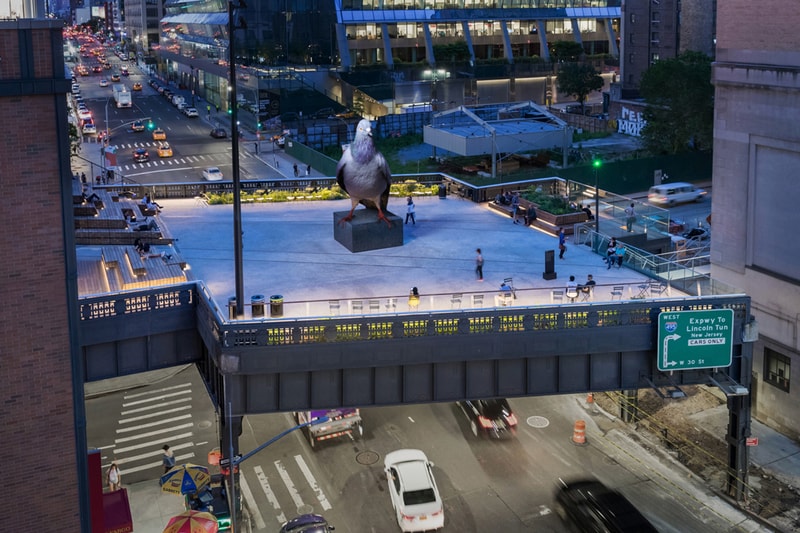 Iván Argote Dinosaur Pigeon Sculpture High Line NYC