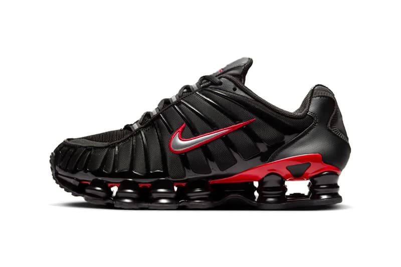 Nike Shox TL "Black/University Red" Black/University Red-Metallic Silver CN0151-003 Release Info fall 2024 retro swoosh shoes 