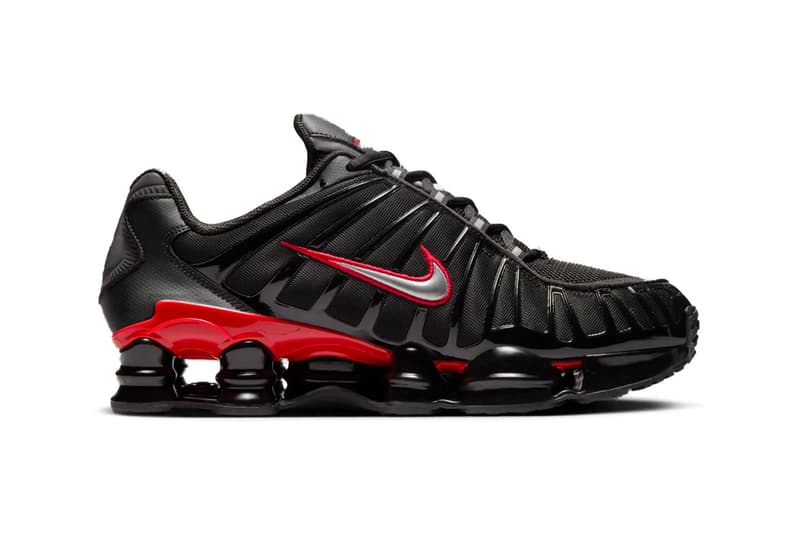 Nike Shox TL "Black/University Red" Black/University Red-Metallic Silver CN0151-003 Release Info fall 2024 retro swoosh shoes 