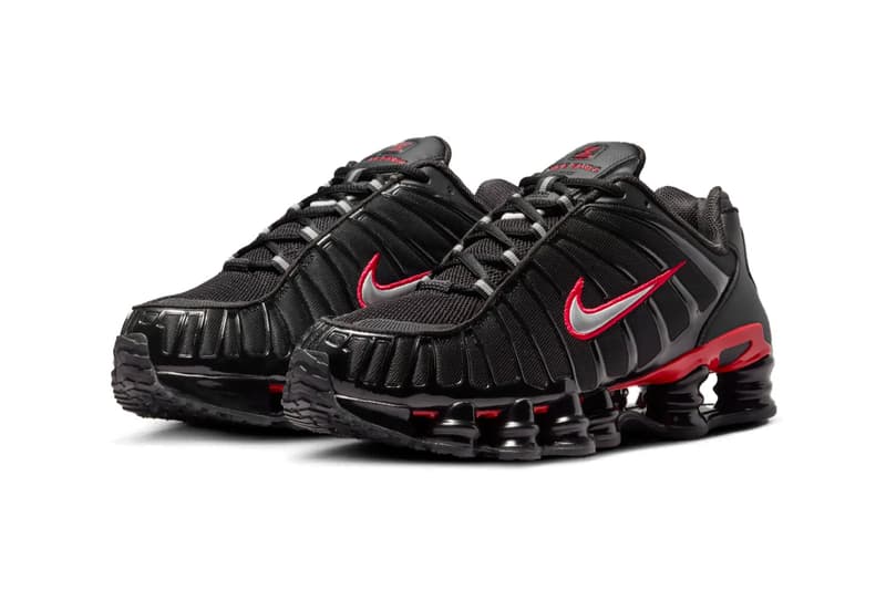 Nike Shox TL "Black/University Red" Black/University Red-Metallic Silver CN0151-003 Release Info fall 2024 retro swoosh shoes 