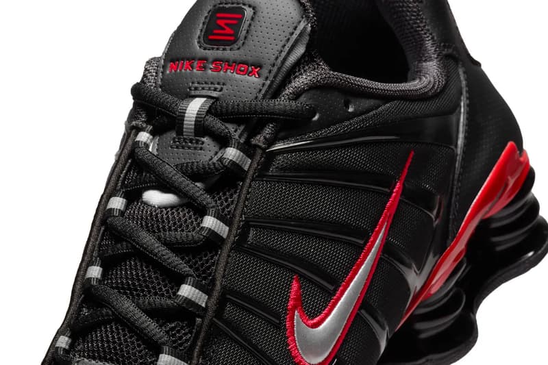 Nike Shox TL "Black/University Red" Black/University Red-Metallic Silver CN0151-003 Release Info fall 2024 retro swoosh shoes 