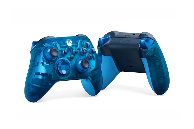 microsoft xbox game pass ultimate standard controller gaming video games translucent tech sky cipher sky blue 