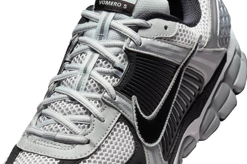 Nike Zoom Vomero 5 “Metallic Silver/Black” FJ4151-004 Release Info Swoosh TPU caging mesh base 