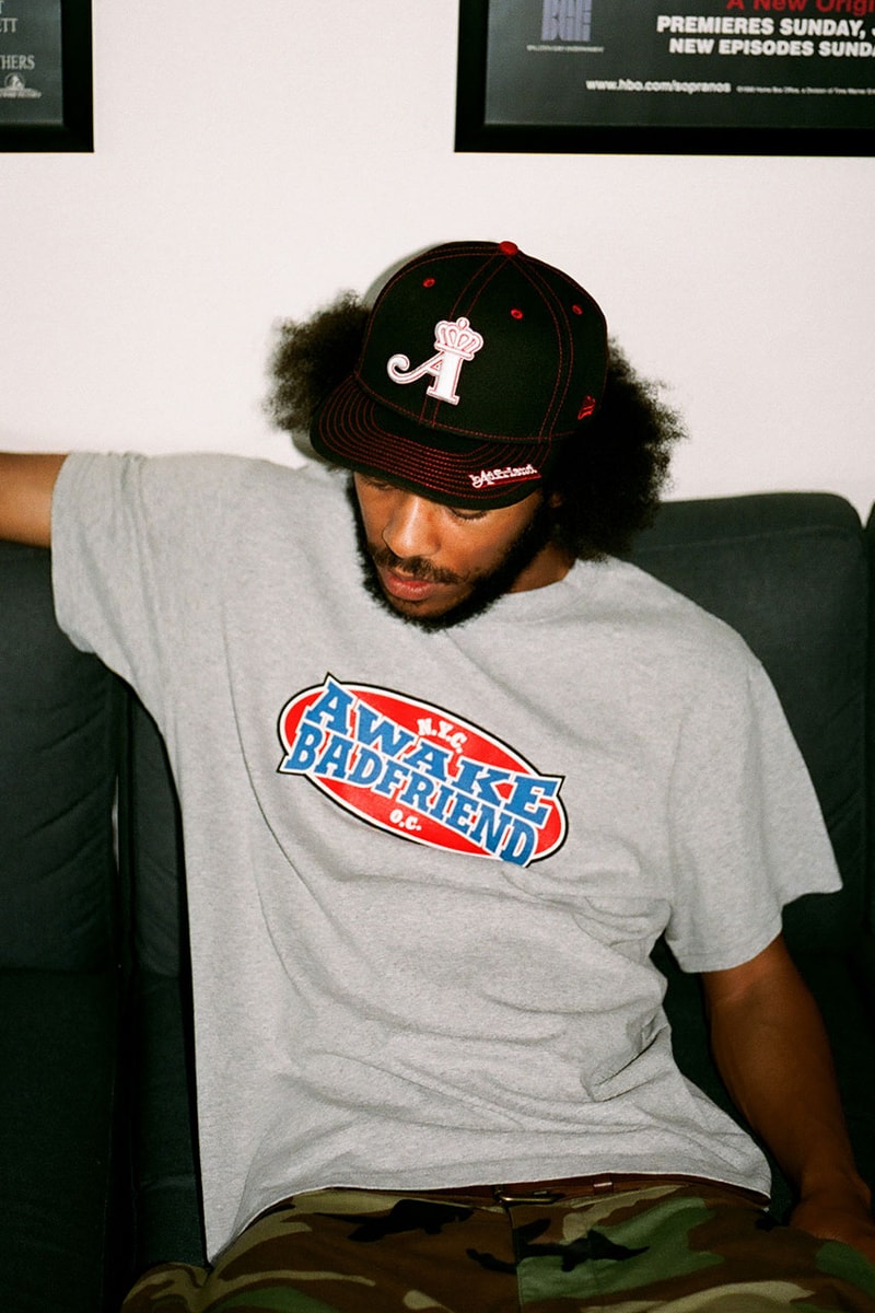 Awake NY x Badfriend Connect on Debut Capsule release info price collab collection pop up jersey price new york city nyc california orange county la los angeles jeans star free graphic tee shirt address flagship jersey kit tequila sponsor hat new era 59fifty