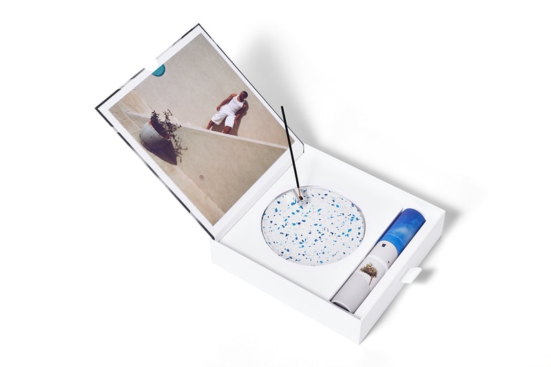 Harry's Sean Brown Mediterranean Collection set razor handle stand Under the Sun incense sticks fragrance cardamom lavender cedar Greek Greece Mediterranean hand molded terrazzo 