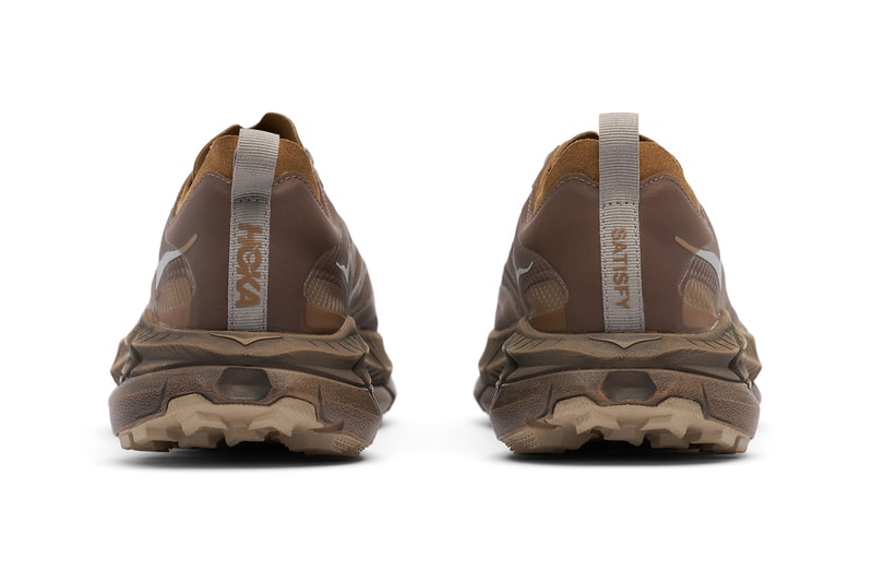 HOKA x SATISFY Running Shoe Rubber Sulfur Mafate Speed 4 Lite STSFY Vibram ProFly midsole