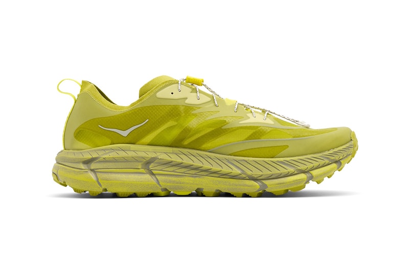 HOKA x SATISFY Running Shoe Rubber Sulfur Mafate Speed 4 Lite STSFY Vibram ProFly midsole