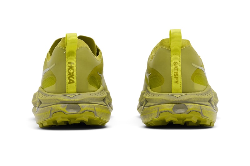 HOKA x SATISFY Running Shoe Rubber Sulfur Mafate Speed 4 Lite STSFY Vibram ProFly midsole