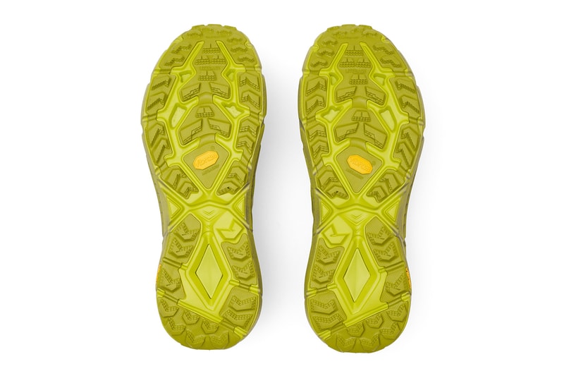 HOKA x SATISFY Running Shoe Rubber Sulfur Mafate Speed 4 Lite STSFY Vibram ProFly midsole
