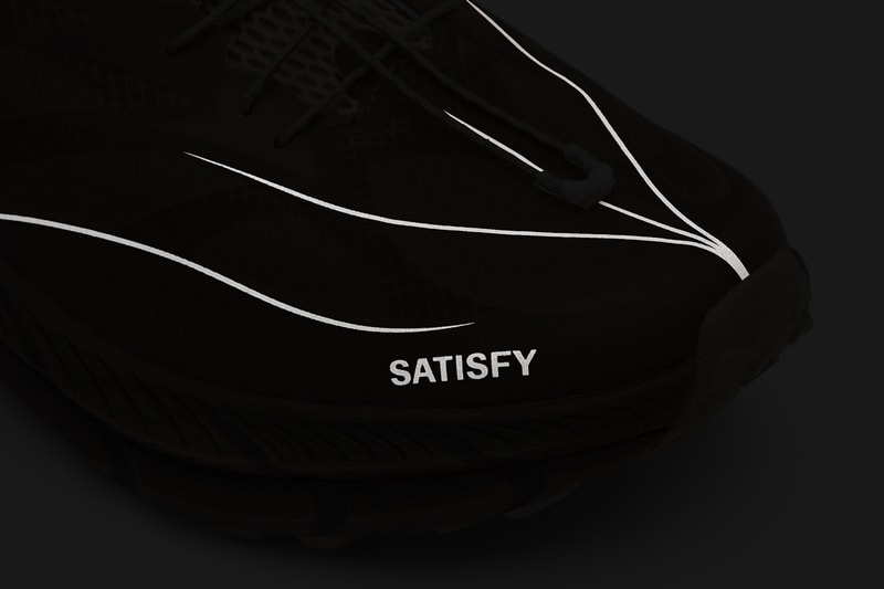 HOKA x SATISFY Running Shoe Rubber Sulfur Mafate Speed 4 Lite STSFY Vibram ProFly midsole