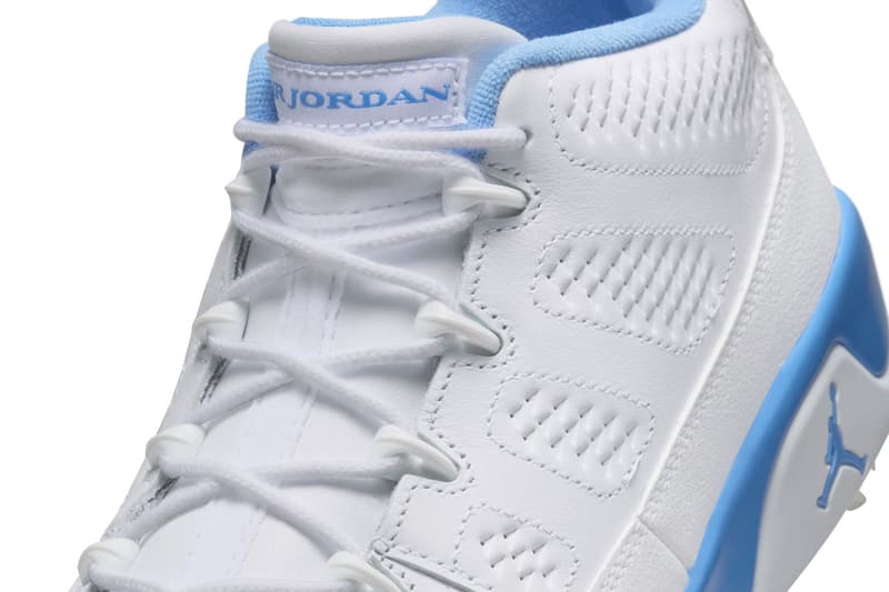 air jordan 9 golf unc blue white tarheel powder university north carolina fj5934 101 release date store list buy guide