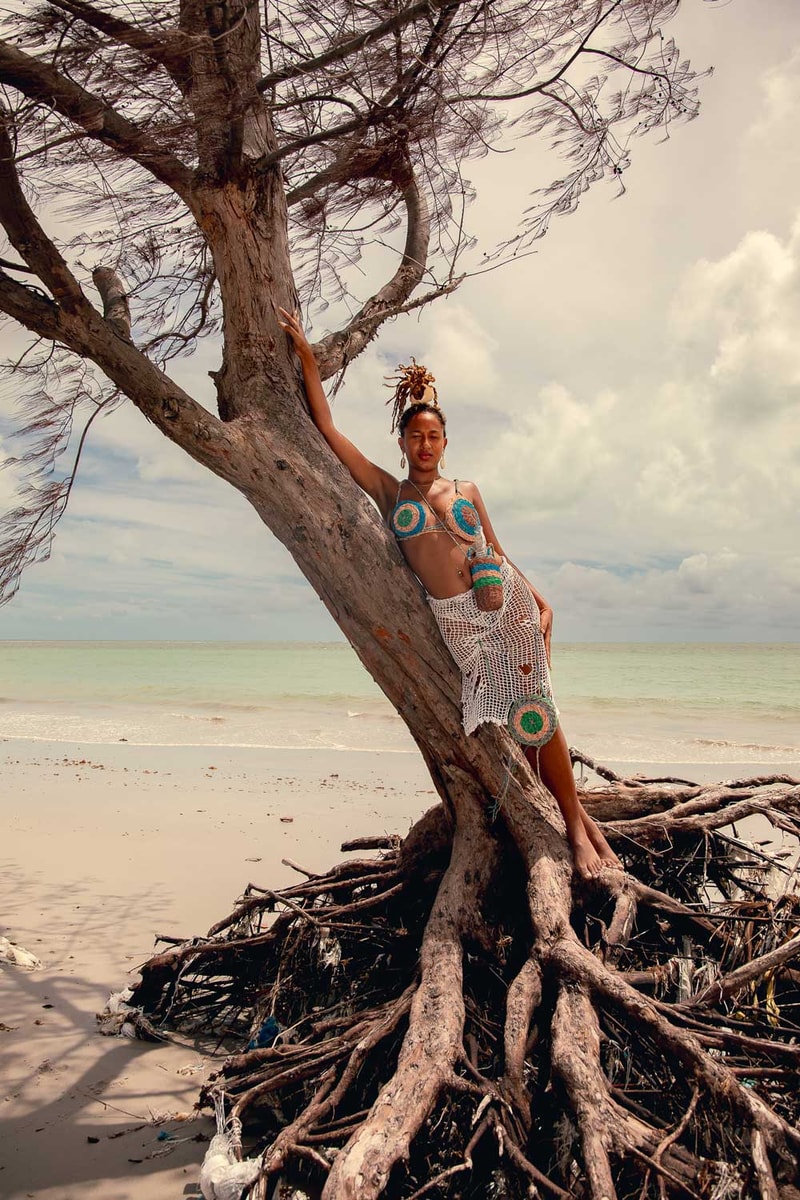 Maria de Fátima Nascimento brazilian Cabrochas Sustainable Fashion Editorial Sossego Mariene Lima Maria de Fátima Nascimento crotchet skirt dress top earrings clothes waste Maria José