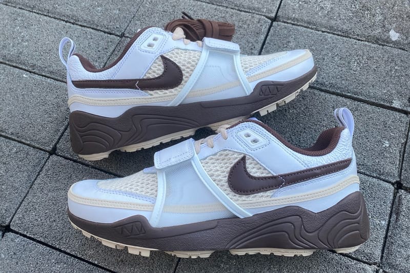 Ранний взгляд на кроссовки Travis Scott x Nike Zoom Field Jaxx «Light Chocolate»