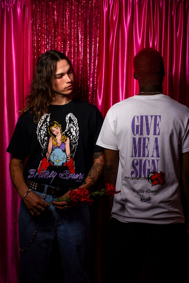 Welcome Skateboards x Britney Spears Pays Homage to the Princess of Pop baby one more time debut studio capsule deck skate apparel collab collection drop price lyrics music t shirt graphic hoodie hat link website 