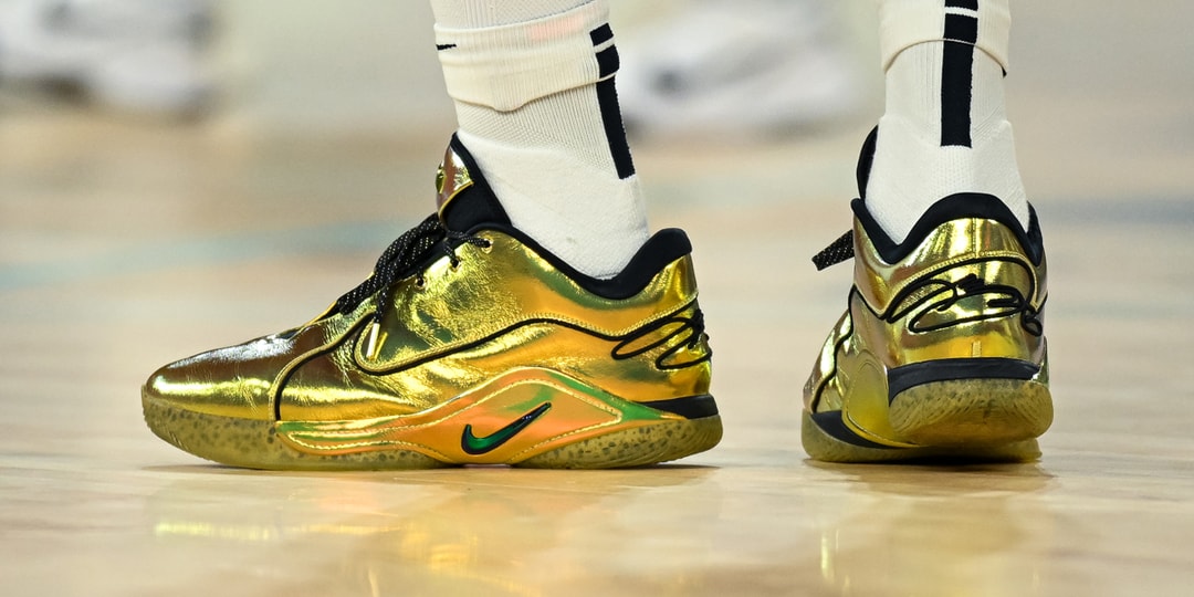 LeBron James Flexed Gold Nike LeBron 22s During the Gold Medal Game