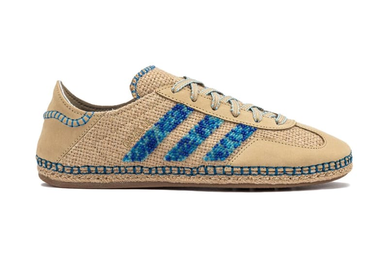 CLOT Adds a Beaded Three Stripes Logo on the adidas Gazelle in "Blue Bird"