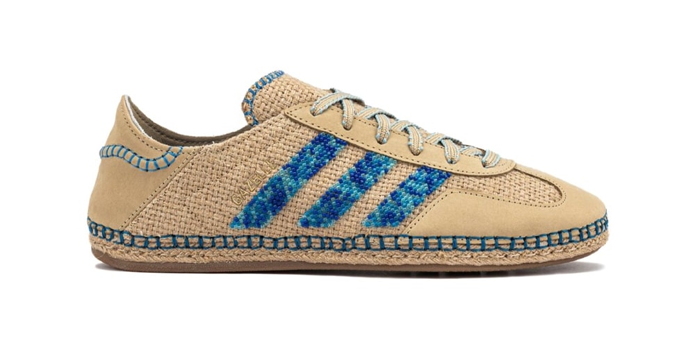 CLOT Adds a Beaded Three Stripes Logo on the adidas Gazelle in "Blue Bird"