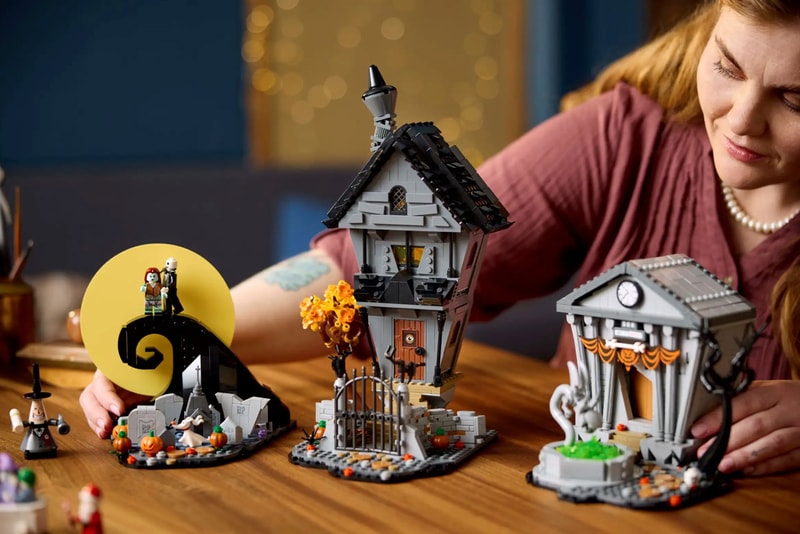 lego ideas set pieces guide halloween town tim burton film movie the nightmare before christmas jack skellington spiral hill house mansion