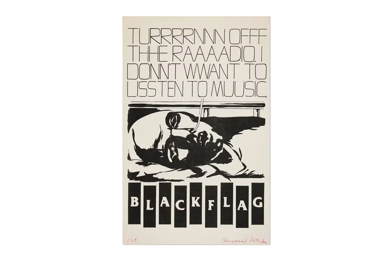 raymond pettibon wright auction artwork posters black flag skateboard