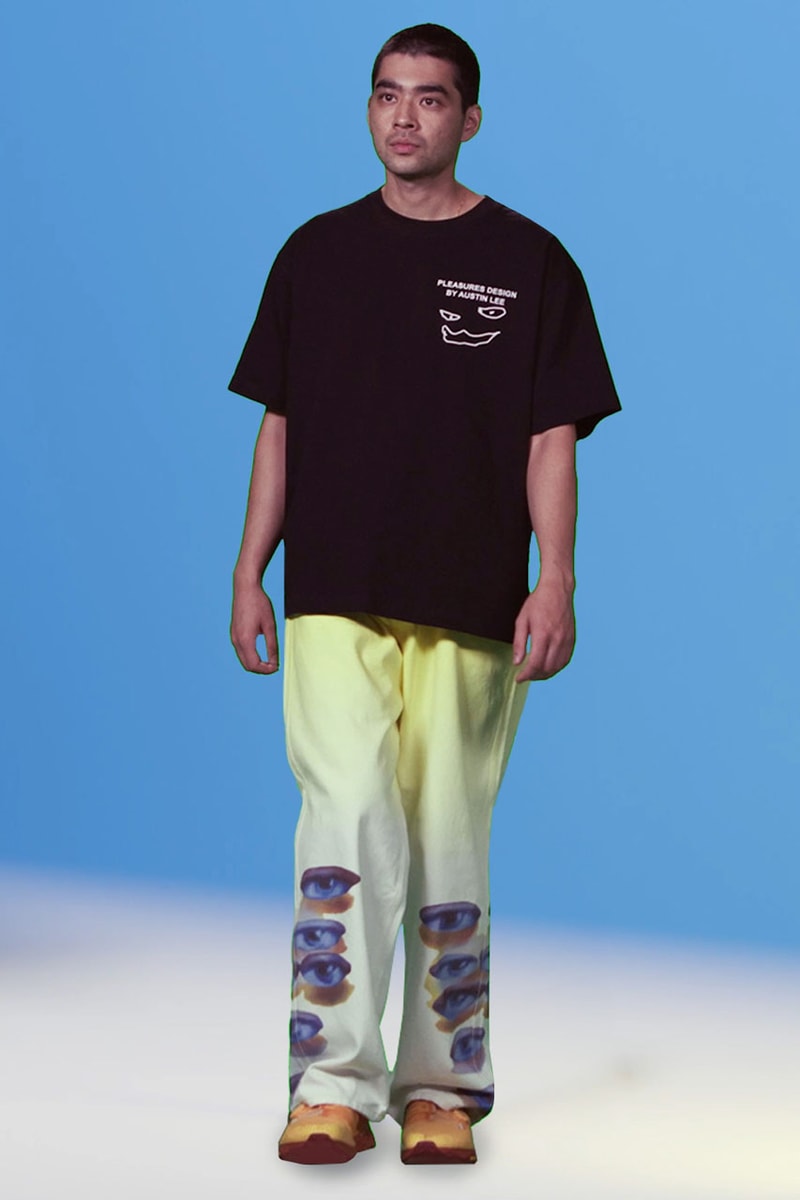 PLEASURES x Austin Lee Craft a Colorful Collaborative Capsule release info price lookbook collection art artist graphic shirt hoodie art digital computer painting visual 3d print screen video animation 