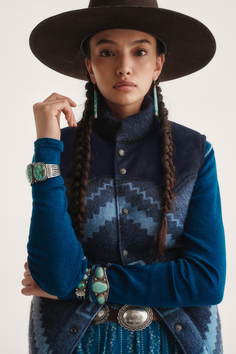 polo ralph lauren naiomi glasses artist in residence drop collection unveil lookbook navajo weaver third final capsule view jewelry pieces sweaters rodeo