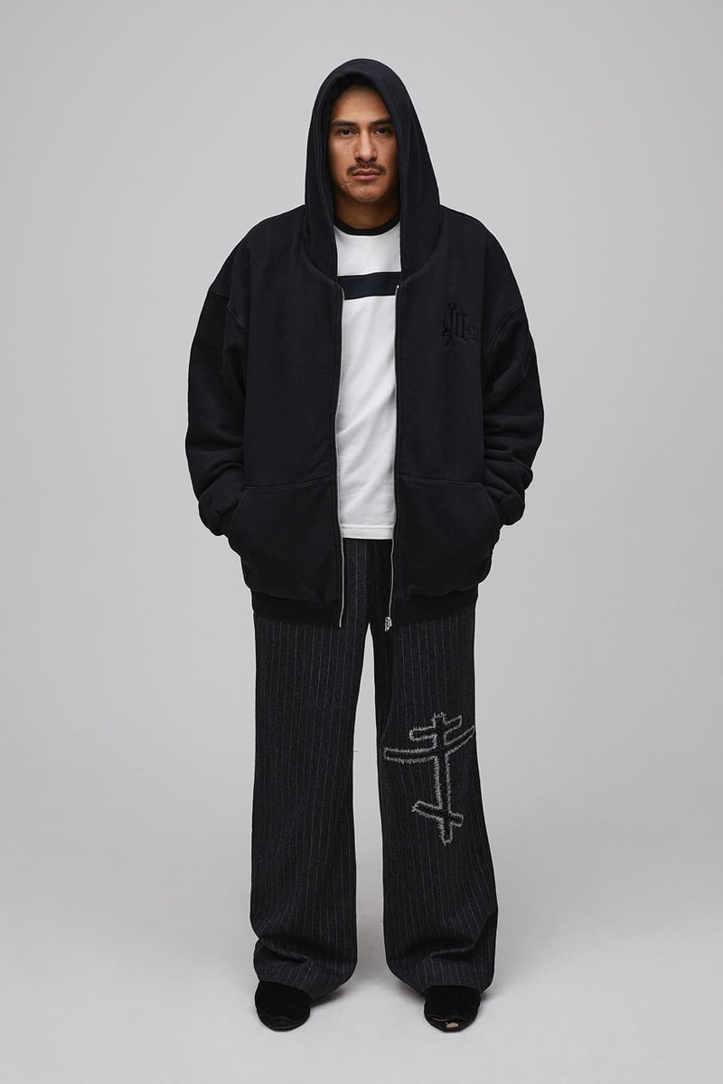 Luka Sabbat's Marking Distance Unveils First-Ever Collection spring summer 2025 capsule lookbook release info james pierce design drop price leather denim american flag collegiate hoodie shirt distressed 