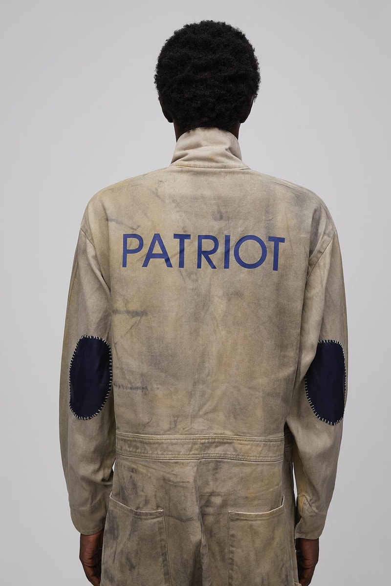 Luka Sabbat's Marking Distance Unveils First-Ever Collection spring summer 2025 capsule lookbook release info james pierce design drop price leather denim american flag collegiate hoodie shirt distressed 