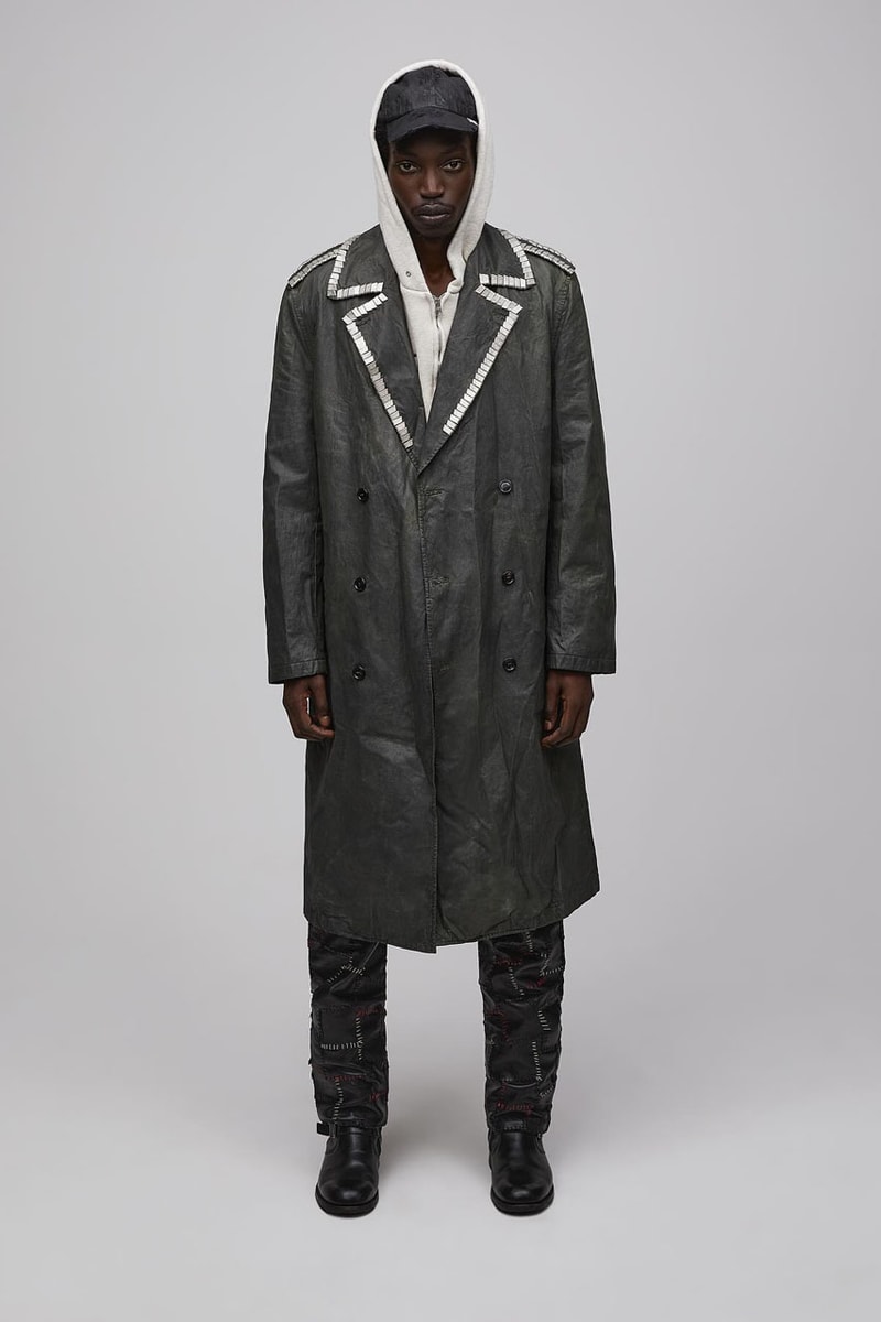 Luka Sabbat's Marking Distance Unveils First-Ever Collection spring summer 2025 capsule lookbook release info james pierce design drop price leather denim american flag collegiate hoodie shirt distressed 