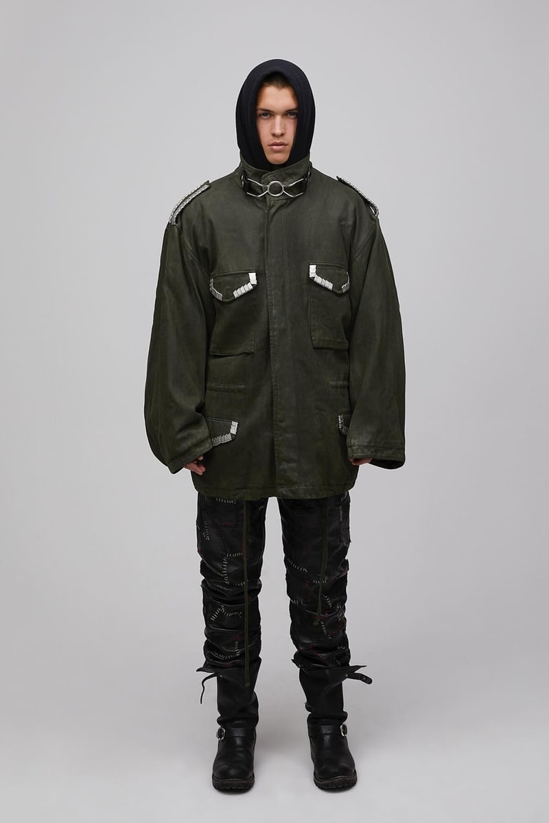 Luka Sabbat's Marking Distance Unveils First-Ever Collection spring summer 2025 capsule lookbook release info james pierce design drop price leather denim american flag collegiate hoodie shirt distressed 
