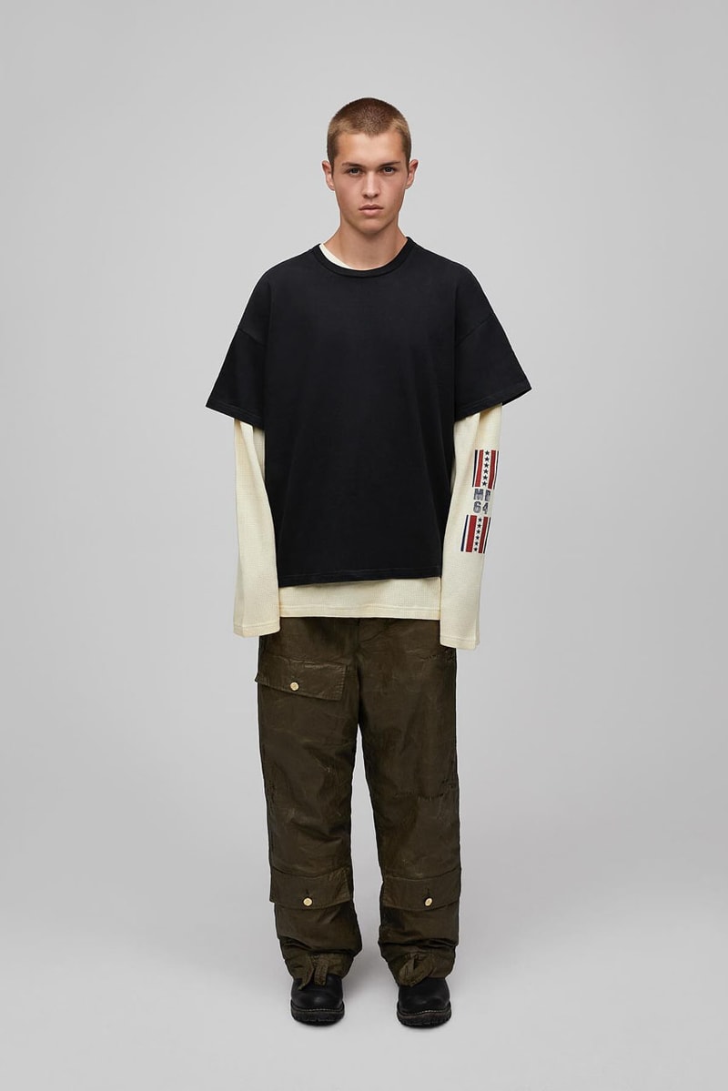 Luka Sabbat's Marking Distance Unveils First-Ever Collection spring summer 2025 capsule lookbook release info james pierce design drop price leather denim american flag collegiate hoodie shirt distressed 