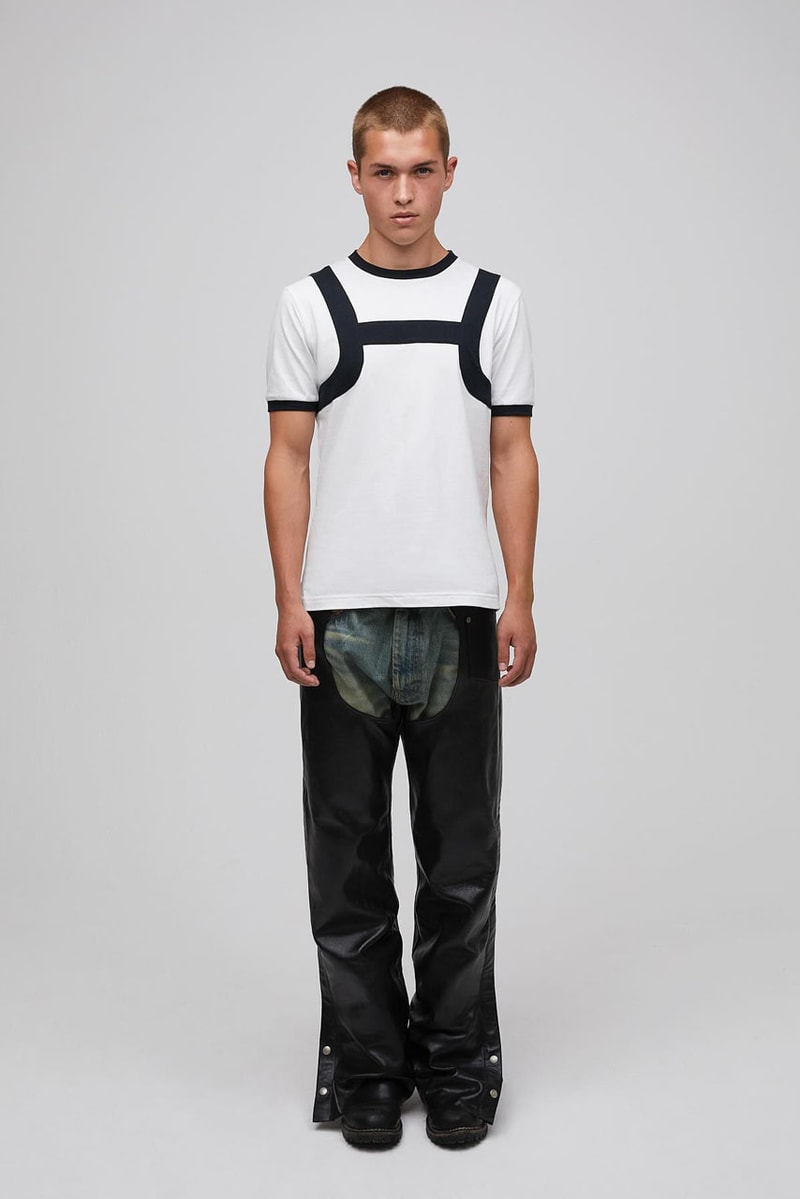 Luka Sabbat's Marking Distance Unveils First-Ever Collection spring summer 2025 capsule lookbook release info james pierce design drop price leather denim american flag collegiate hoodie shirt distressed 