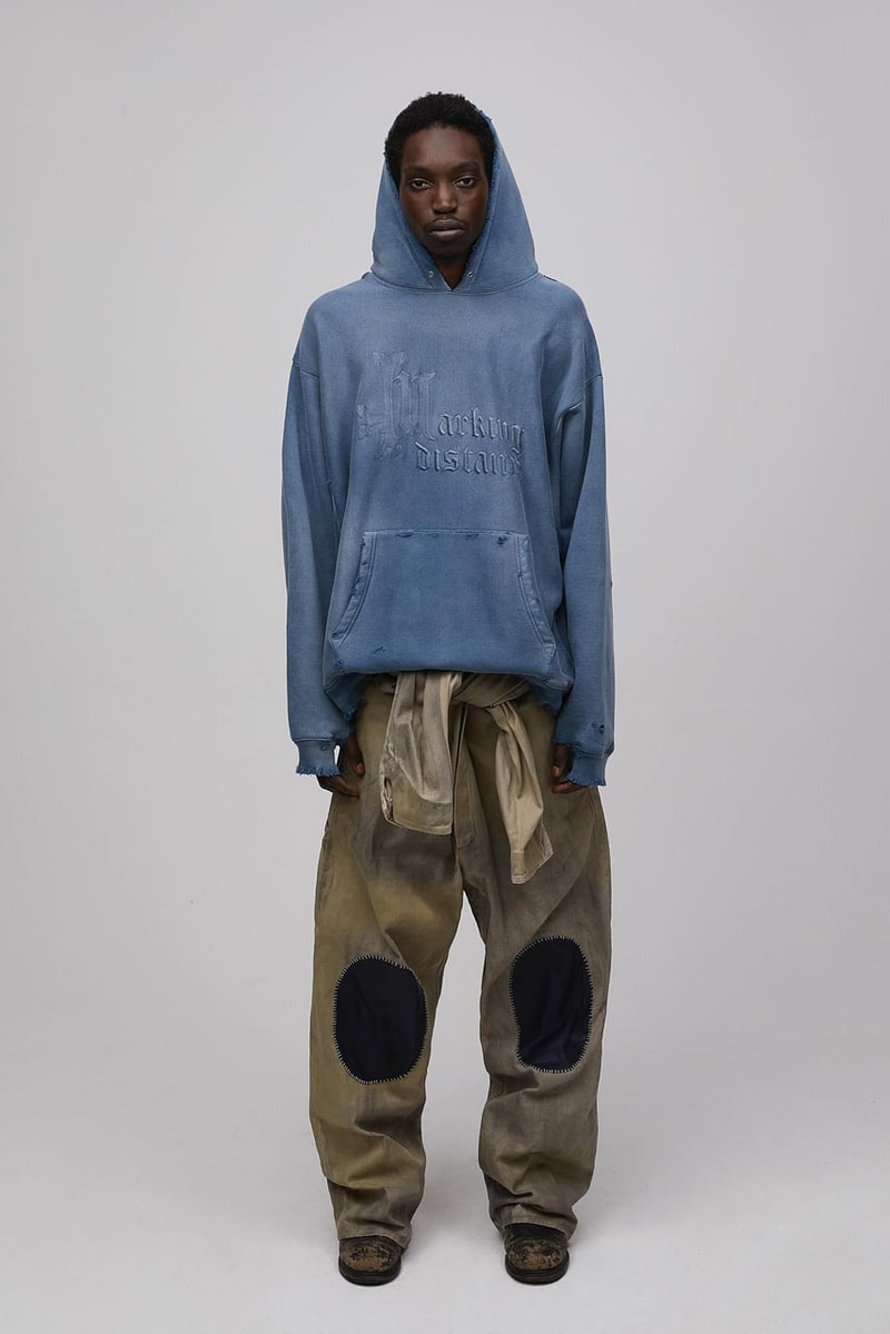 Luka Sabbat's Marking Distance Unveils First-Ever Collection spring summer 2025 capsule lookbook release info james pierce design drop price leather denim american flag collegiate hoodie shirt distressed 