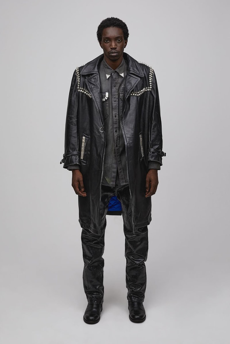 Luka Sabbat's Marking Distance Unveils First-Ever Collection spring summer 2025 capsule lookbook release info james pierce design drop price leather denim american flag collegiate hoodie shirt distressed 