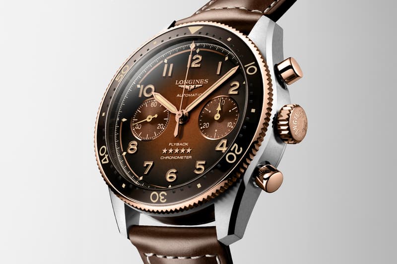 Longines Spirit Flyback L3.821.5.53.2 matte shaded green 18-carat yellow gold L3.821.5.59.2  matte shaded brown 18-carat rose gold Release Info COSC-certified L791.4