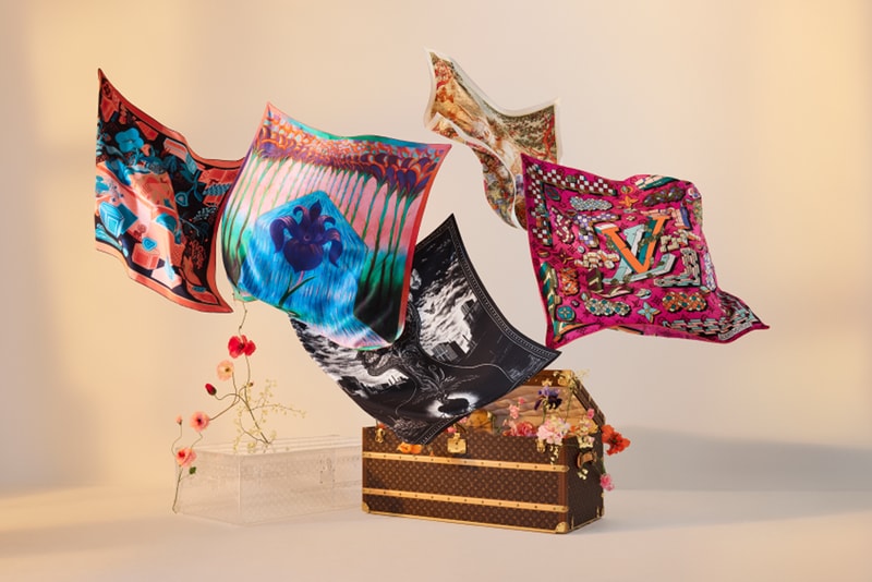 louis vuitton floral silk scarves contemporary artists artwork art Thomas Ott Nicolas de Crécy Lorenzo Mattotti Icinori eBoy
