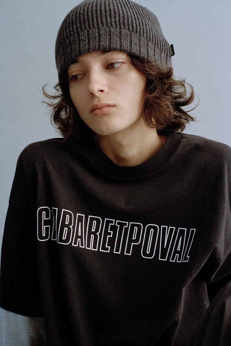 CABARET POVAL Fall/Winter 2024 Collection Yuya Tanaka Diaspora Skateboards zip-up outerwear classic over jackets vest outerwear graphic tees crewneck sweatshirts reversible quilted jackets