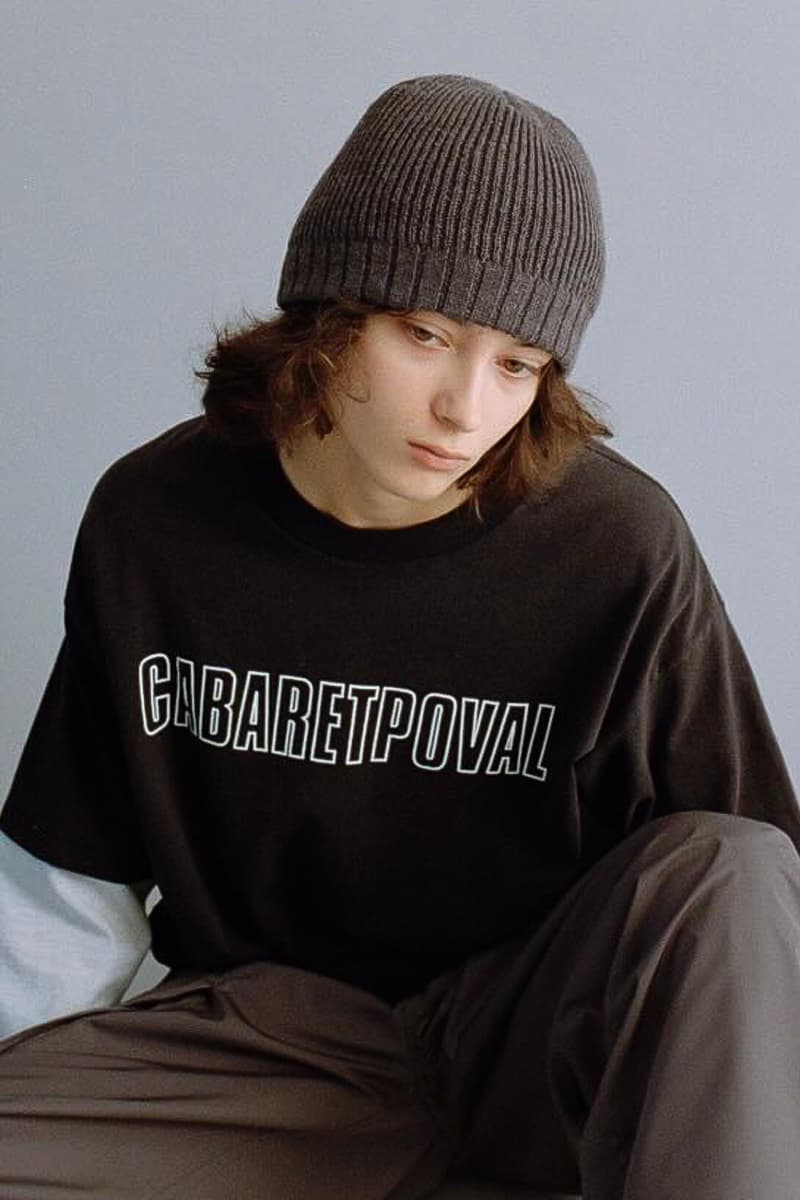 CABARET POVAL Fall/Winter 2024 Collection Yuya Tanaka Diaspora Skateboards zip-up outerwear classic over jackets vest outerwear graphic tees crewneck sweatshirts reversible quilted jackets