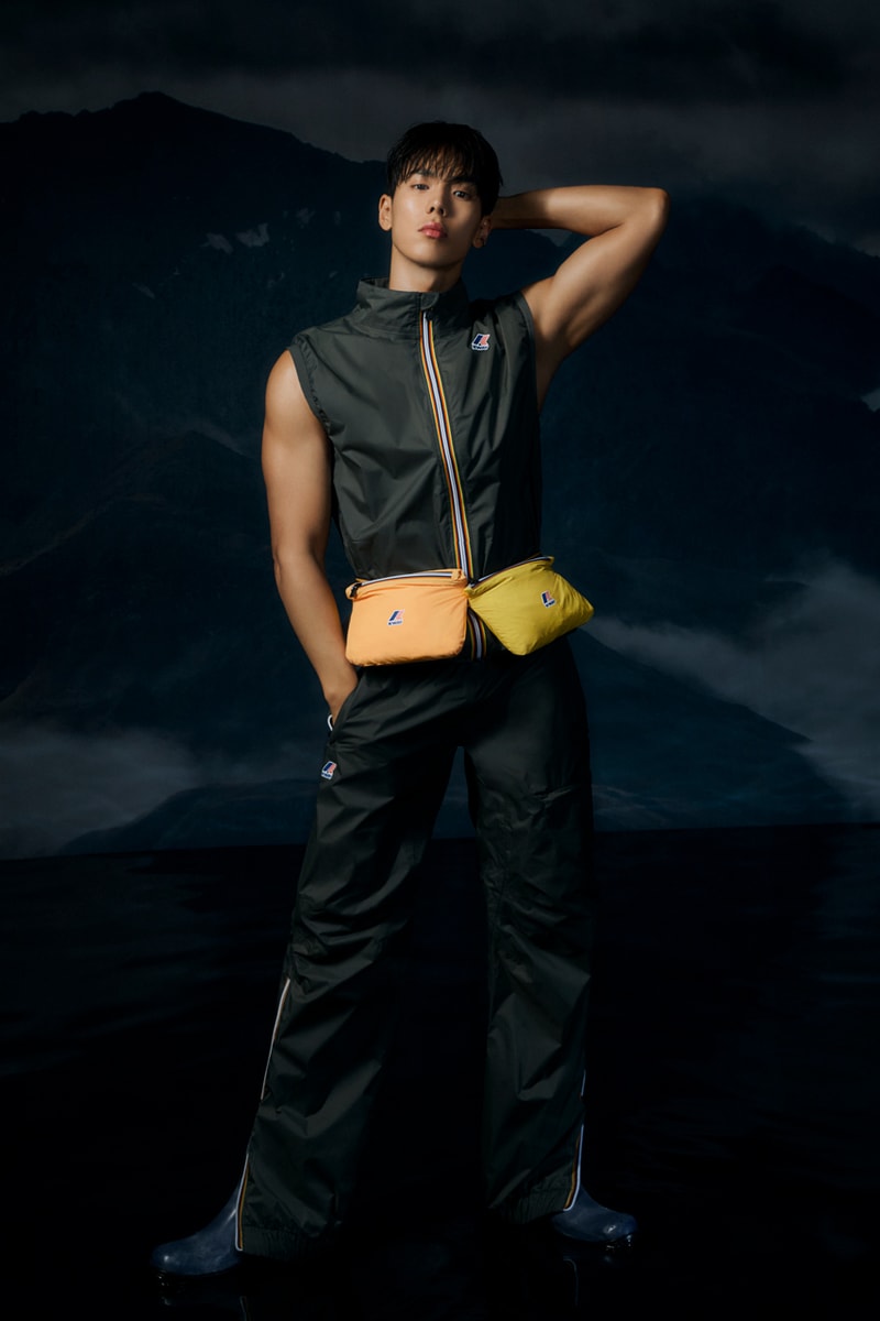 k-way shownu monsta x k-pop ambassador fall winter 2024 spring summer 2025 le vrai collection campaign global
