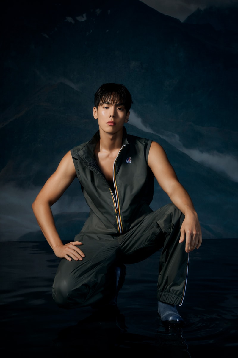 k-way shownu monsta x k-pop ambassador fall winter 2024 spring summer 2025 le vrai collection campaign global