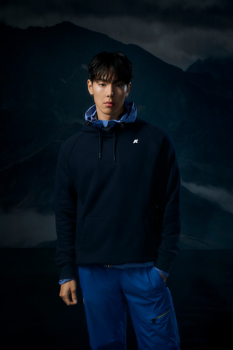 k-way shownu monsta x k-pop ambassador fall winter 2024 spring summer 2025 le vrai collection campaign global