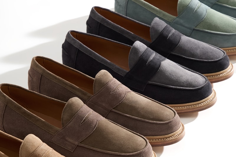 Kith Reunites With Blackstock & Weber for Second Ellis Penny Loafer Collaboration loafers formal shoes suede leather formal informal shoes flats gold embossed double leather midsole portugal green black grey dark brown tan