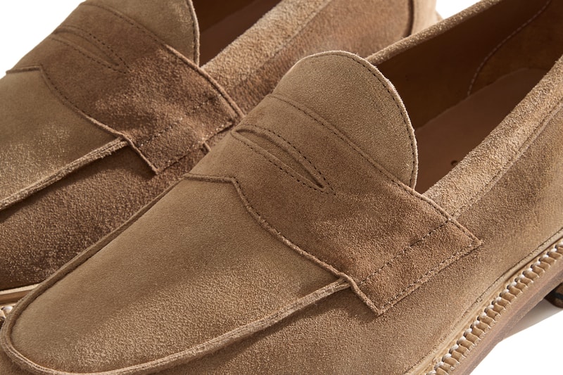 Kith Reunites With Blackstock & Weber for Second Ellis Penny Loafer Collaboration loafers formal shoes suede leather formal informal shoes flats gold embossed double leather midsole portugal green black grey dark brown tan