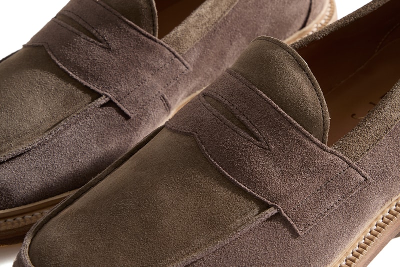Kith Reunites With Blackstock & Weber for Second Ellis Penny Loafer Collaboration loafers formal shoes suede leather formal informal shoes flats gold embossed double leather midsole portugal green black grey dark brown tan