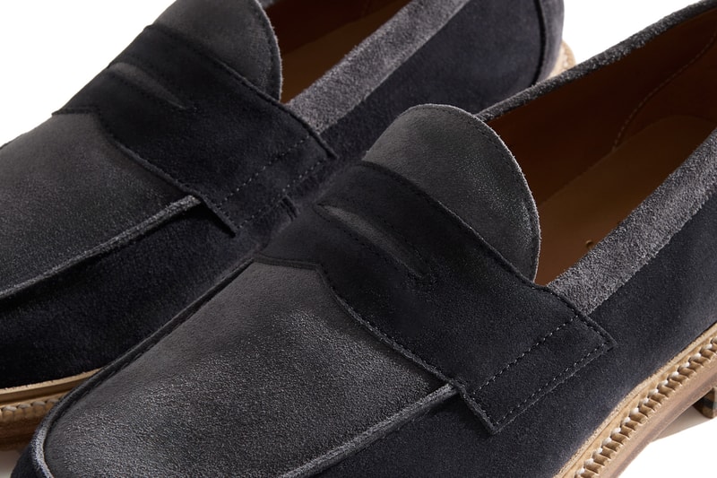 Kith Reunites With Blackstock & Weber for Second Ellis Penny Loafer Collaboration loafers formal shoes suede leather formal informal shoes flats gold embossed double leather midsole portugal green black grey dark brown tan